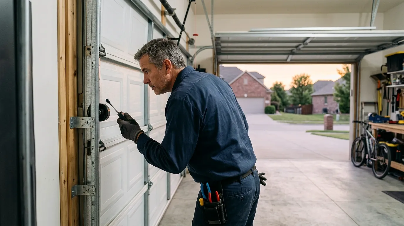 Garage door repair work in Oklahoma City, OK